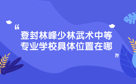 登封林峰少林武術中等專業(yè)學校具體位置