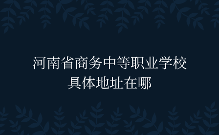 河南省商務中等職業(yè)學校具體地址在哪