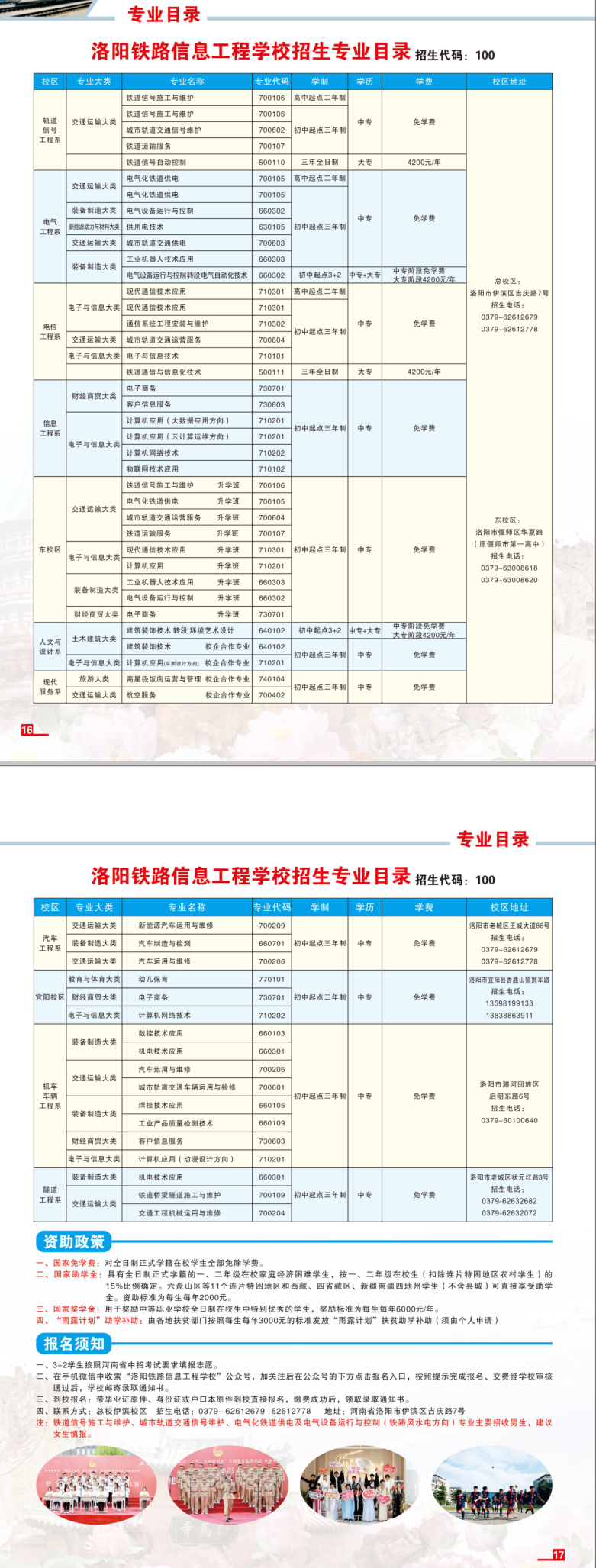 洛陽鐵路信息工程學校2022年招生計劃
